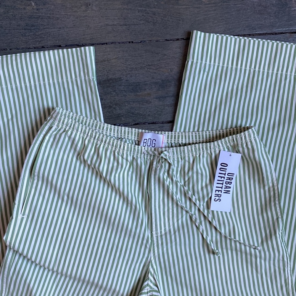 BDG Urban Outfitters green and white striped pants